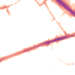 Night-time road noise heatmap for E3 2BJ