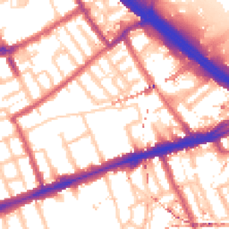 Daytime road noise heatmap for E3 2BQ