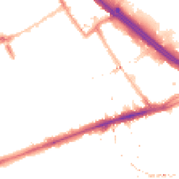 Night-time road noise heatmap for E3 2BQ