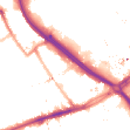 Night-time road noise heatmap for E3 2UG