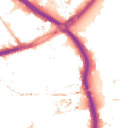 Night-time road noise heatmap for E3 3HN
