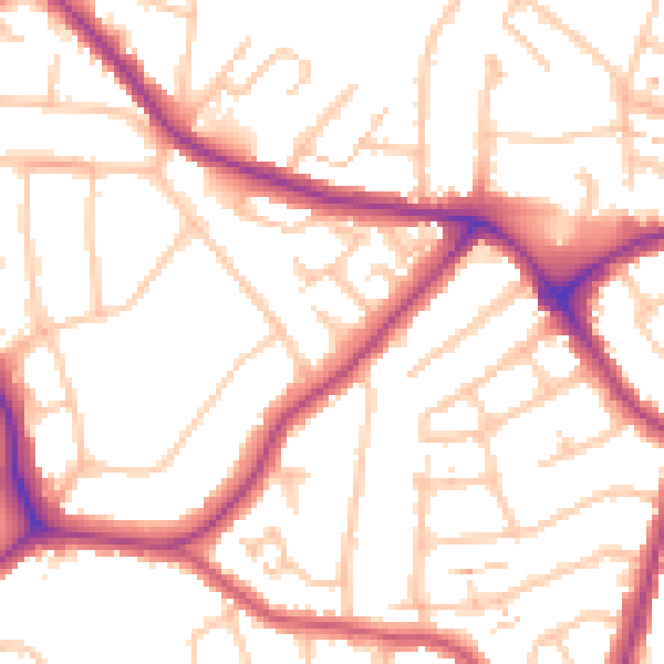 Daytime road noise heatmap for E4 6AE