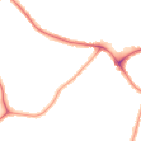 Night-time road noise heatmap for E4 6AE