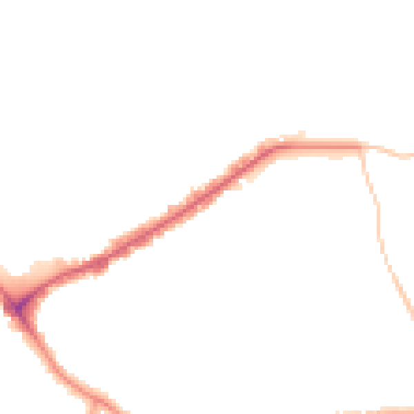 Night-time road noise heatmap for E4 6AG