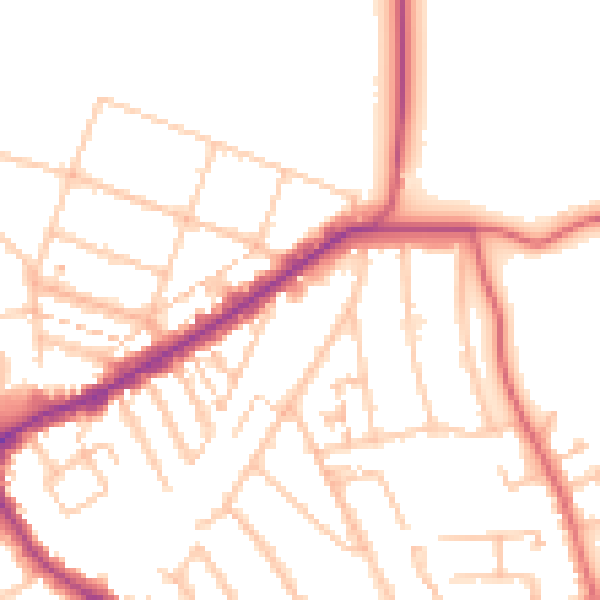 Daytime road noise heatmap for E4 6AL