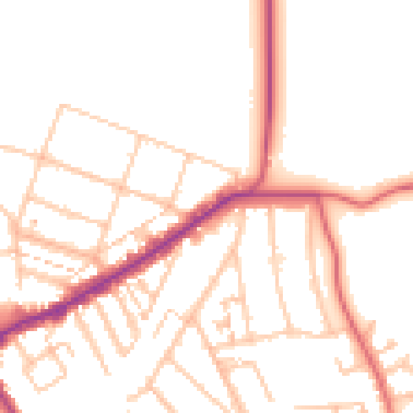 Daytime road noise heatmap for E4 6AN