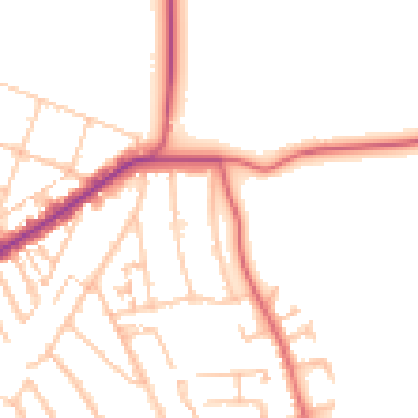 Daytime road noise heatmap for E4 6AY