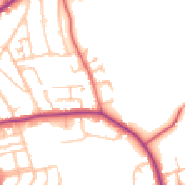 Daytime road noise heatmap for E4 6BA