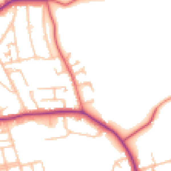 Daytime road noise heatmap for E4 6BH