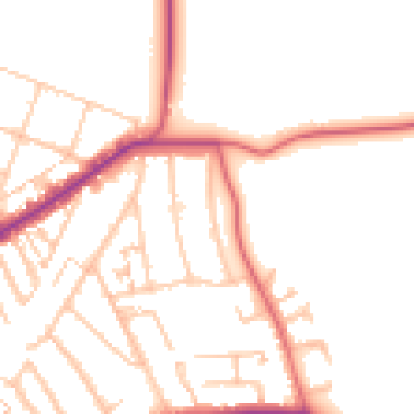 Daytime road noise heatmap for E4 6BL