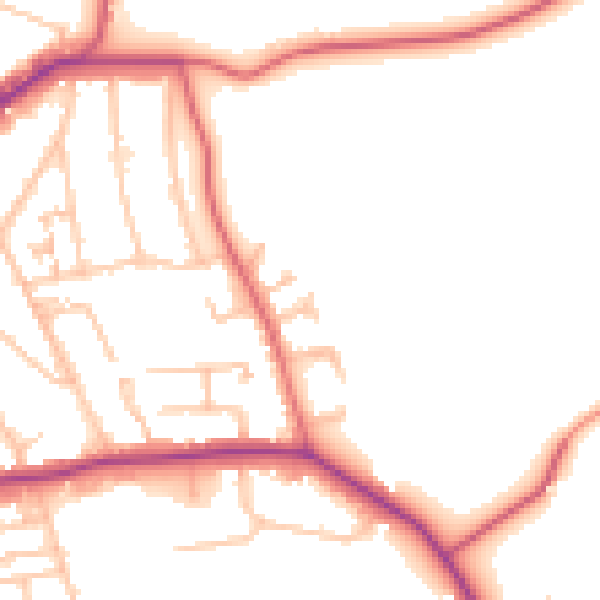 Daytime road noise heatmap for E4 6BQ