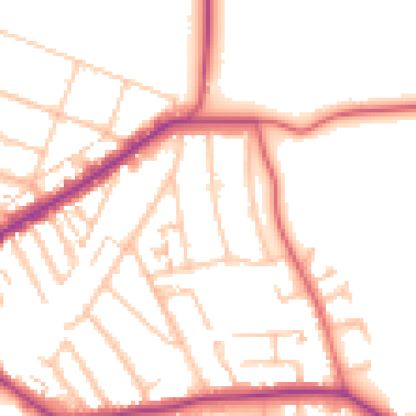 Daytime road noise heatmap for E4 6BT