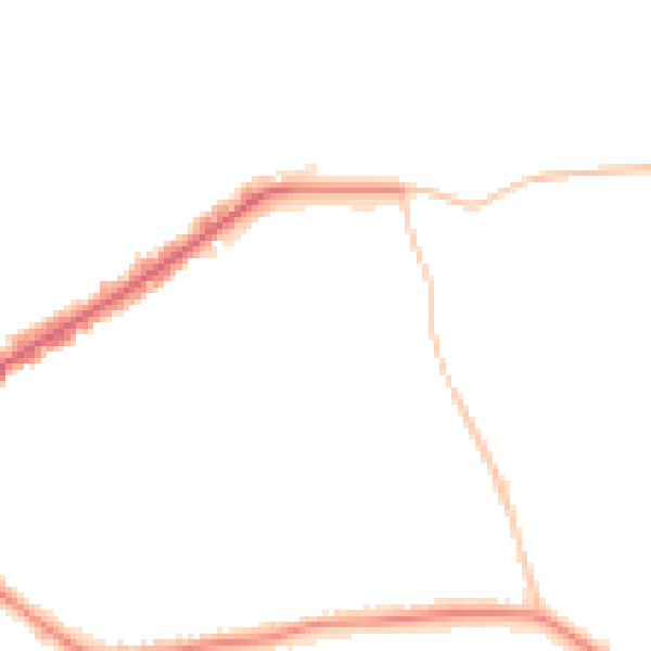 Night-time road noise heatmap for E4 6BT