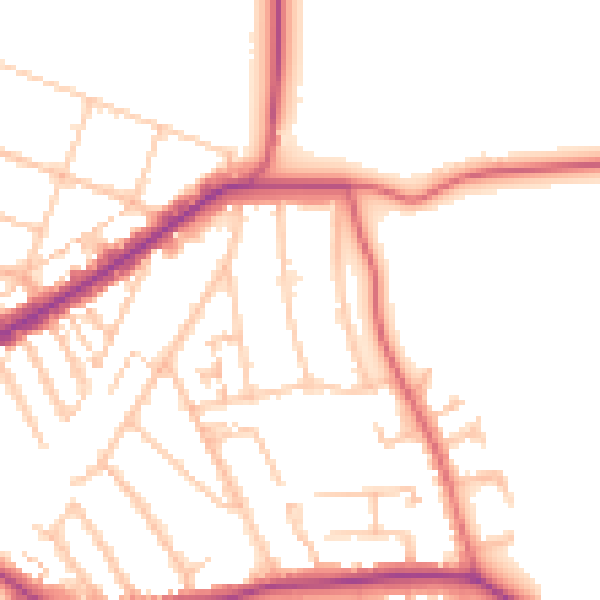 Daytime road noise heatmap for E4 6BU