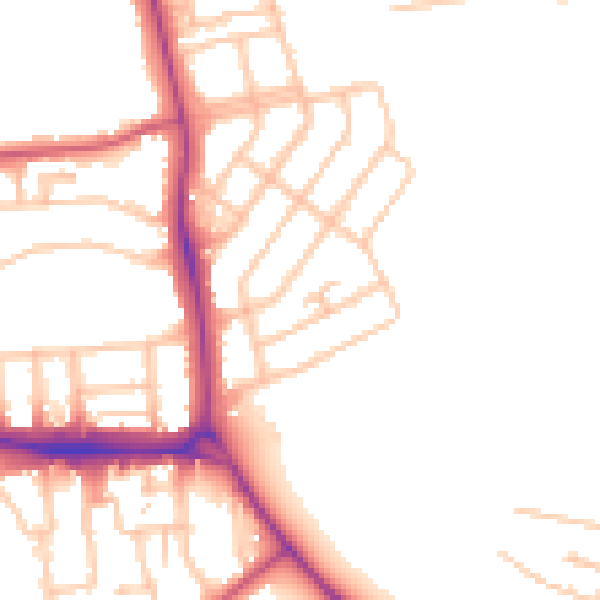 Daytime road noise heatmap for E4 6BW