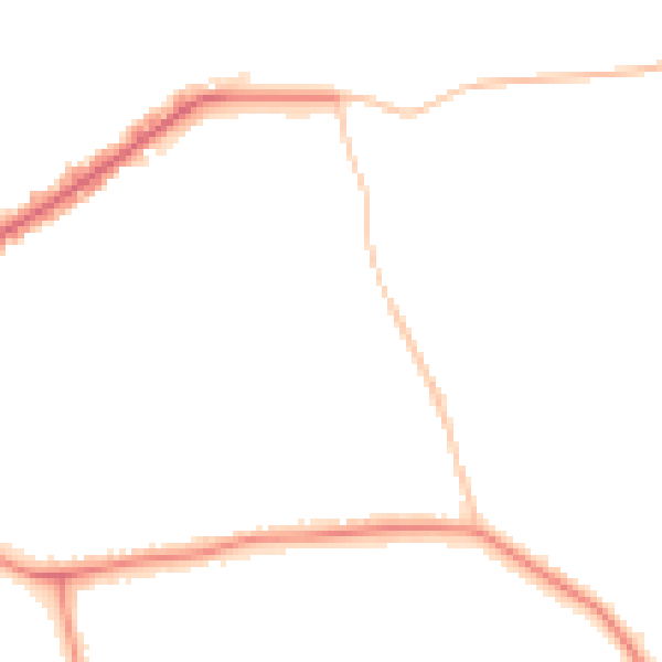 Night-time road noise heatmap for E4 6BY