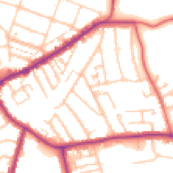 Daytime road noise heatmap for E4 6DD