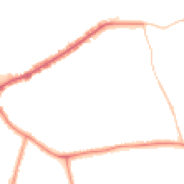 Night-time road noise heatmap for E4 6DD