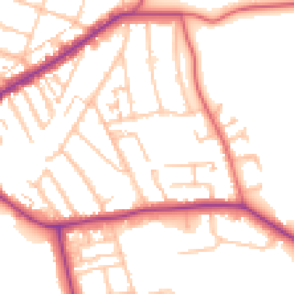 Daytime road noise heatmap for E4 6DE