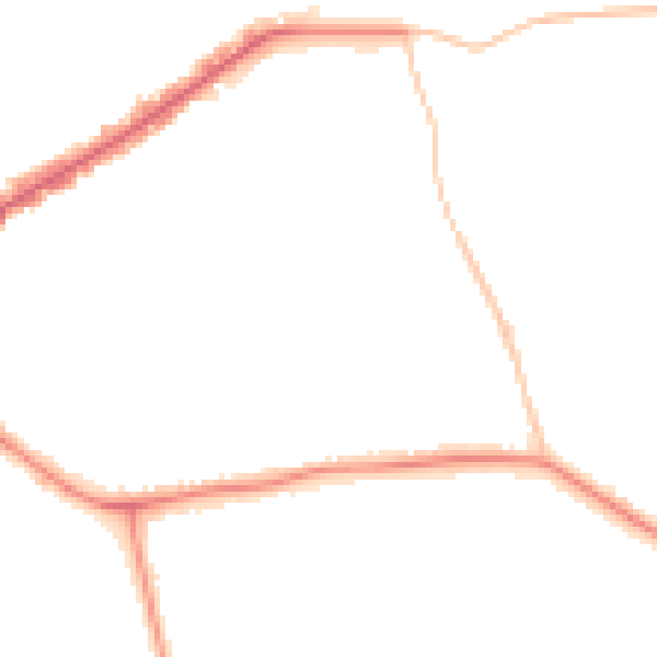 Night-time road noise heatmap for E4 6DE