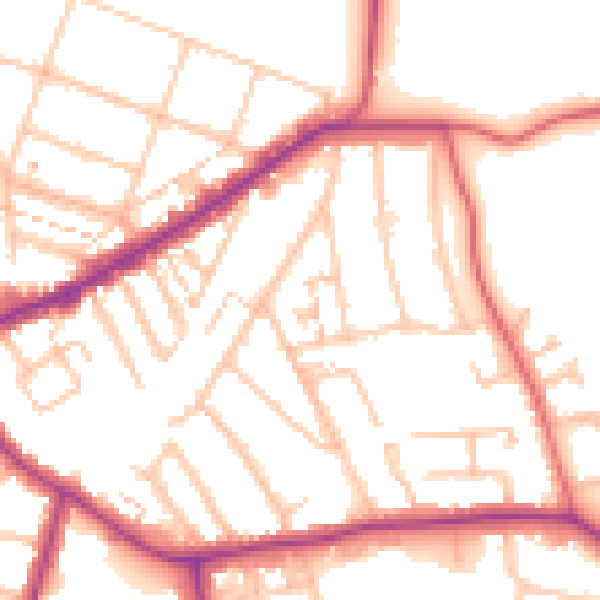 Daytime road noise heatmap for E4 6DJ