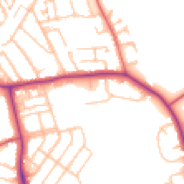 Daytime road noise heatmap for E4 6DP