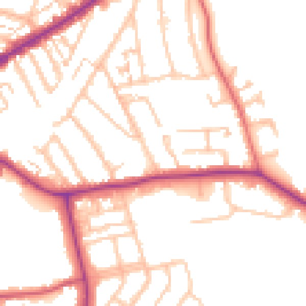 Daytime road noise heatmap for E4 6DQ
