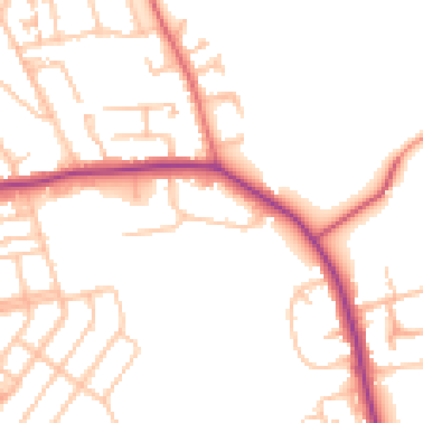 Daytime road noise heatmap for E4 6DU