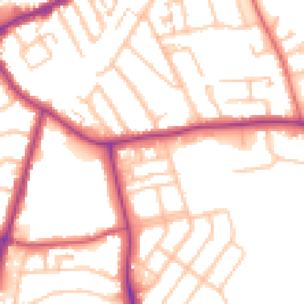 Daytime road noise heatmap for E4 6EB