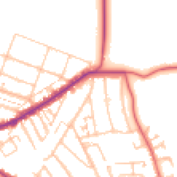 Daytime road noise heatmap for E4 6ED