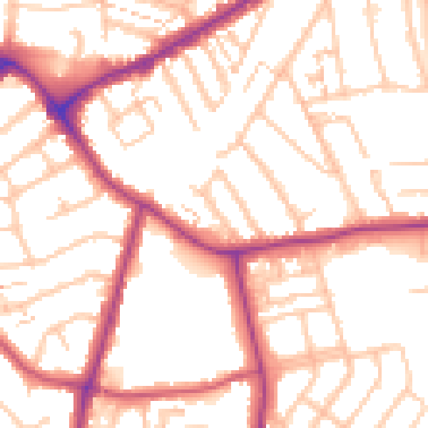 Daytime road noise heatmap for E4 6EH