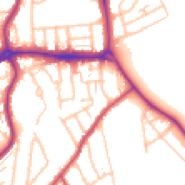 Daytime road noise heatmap for E4 6LX