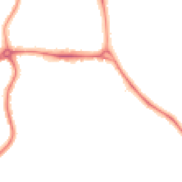 Night-time road noise heatmap for E4 6LX