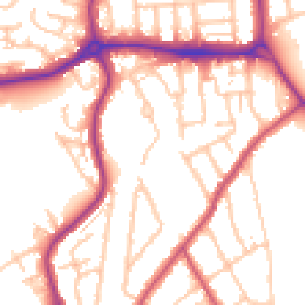 Daytime road noise heatmap for E4 6NY