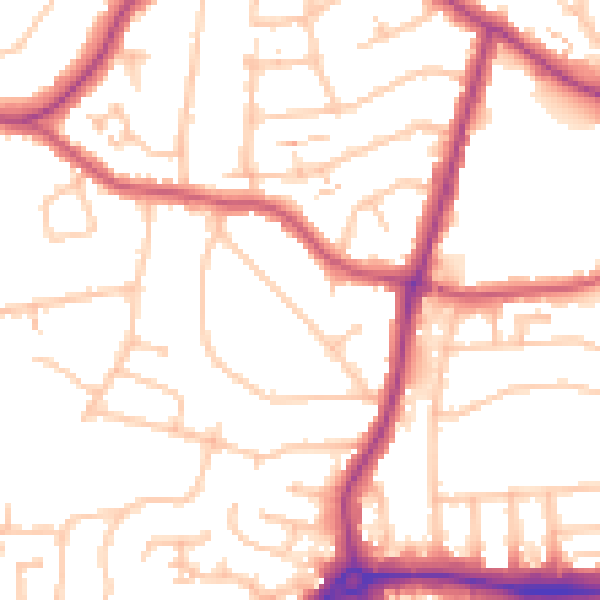 Daytime road noise heatmap for E4 6PJ