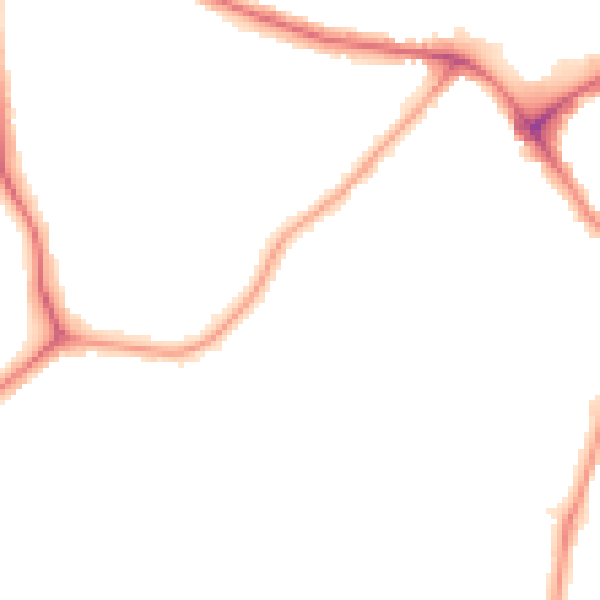 Night-time road noise heatmap for E4 6QT