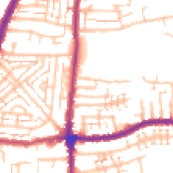 Daytime road noise heatmap for E4 6TA