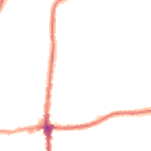 Night-time road noise heatmap for E4 6TD