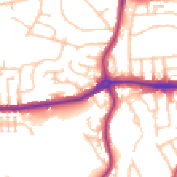 Daytime road noise heatmap for E4 6XH