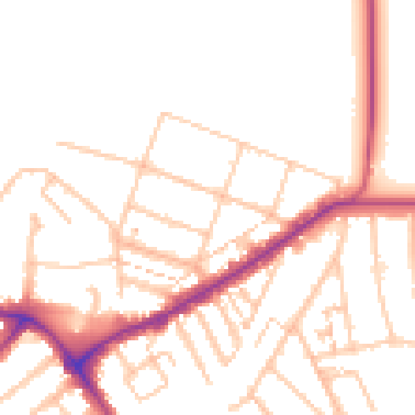 Daytime road noise heatmap for E4 7AJ