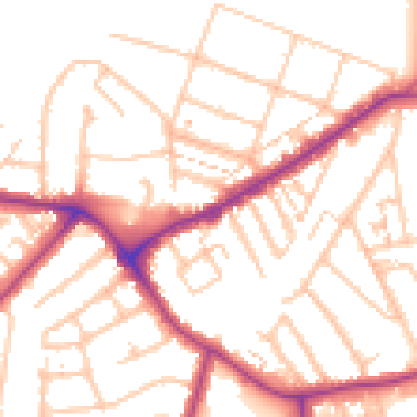 Daytime road noise heatmap for E4 7BE
