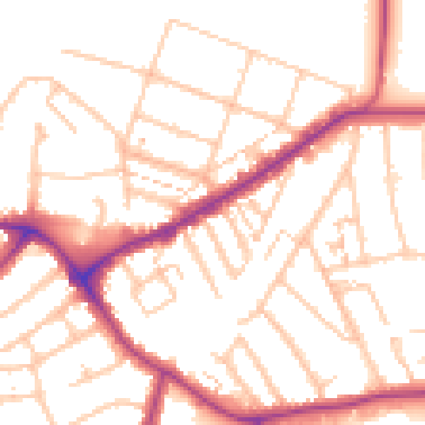 Daytime road noise heatmap for E4 7BU