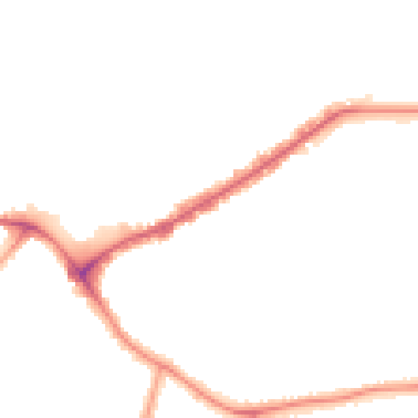 Night-time road noise heatmap for E4 7BU