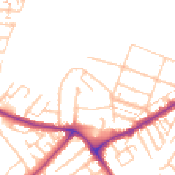 Daytime road noise heatmap for E4 7DU