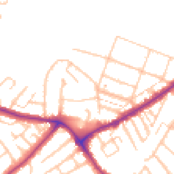 Daytime road noise heatmap for E4 7DW