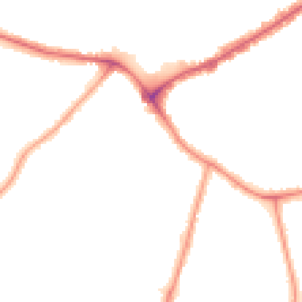 Night-time road noise heatmap for E4 7HN