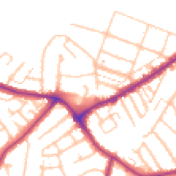 Daytime road noise heatmap for E4 7HW