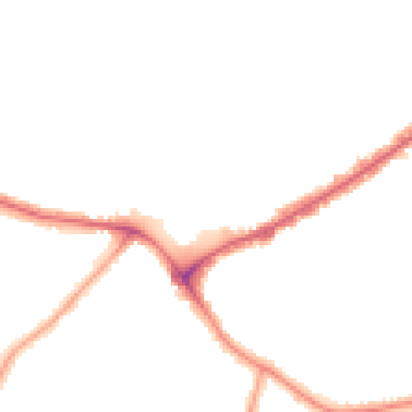 Night-time road noise heatmap for E4 7HW
