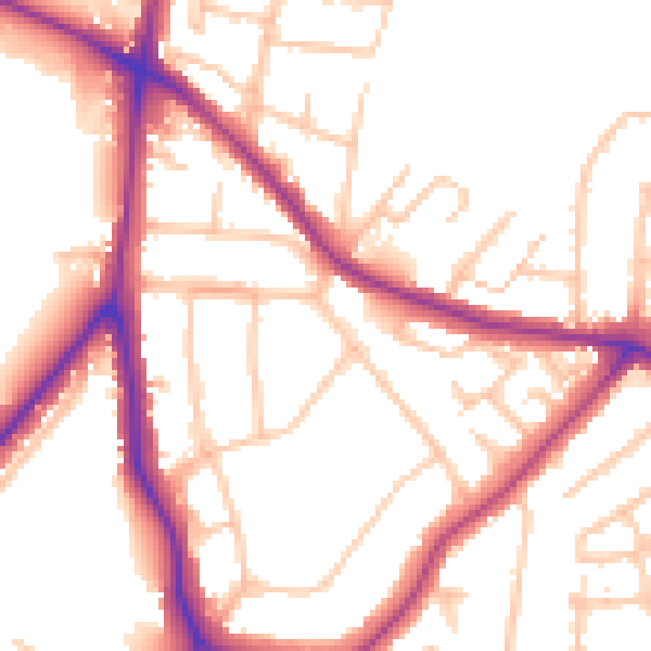 Daytime road noise heatmap for E4 7LQ