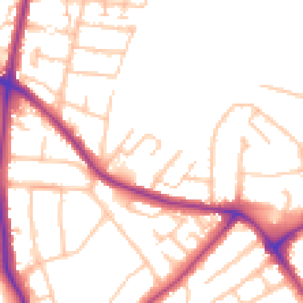 Daytime road noise heatmap for E4 7NT